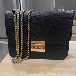 Henri Bendel Black with Gold chain Shoulder purse
